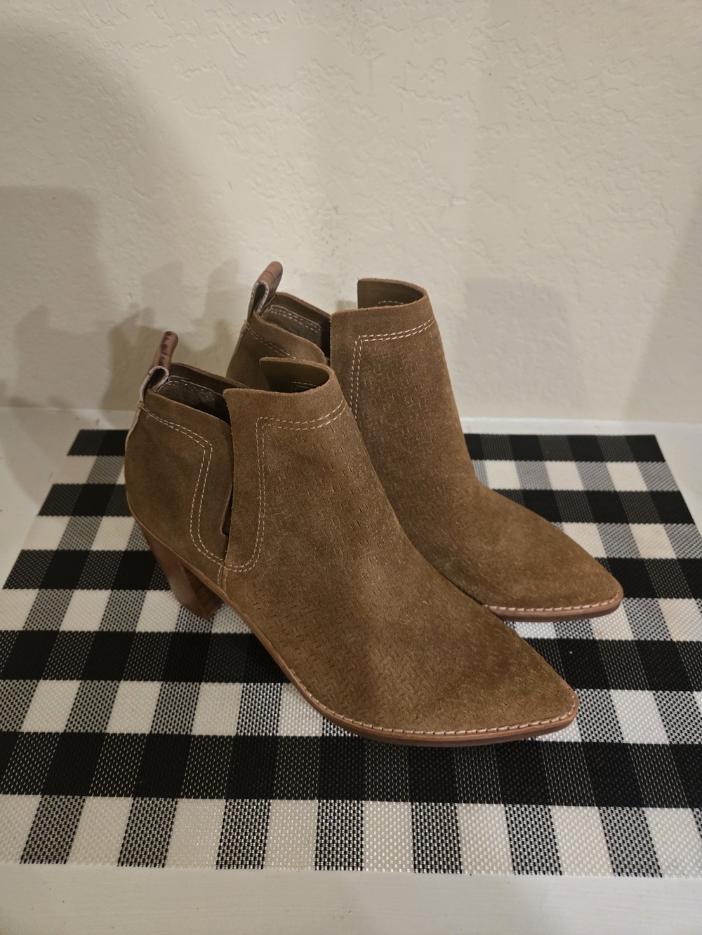 Dolce Vita Brown Suede Ankle Booties with Pointed Toe